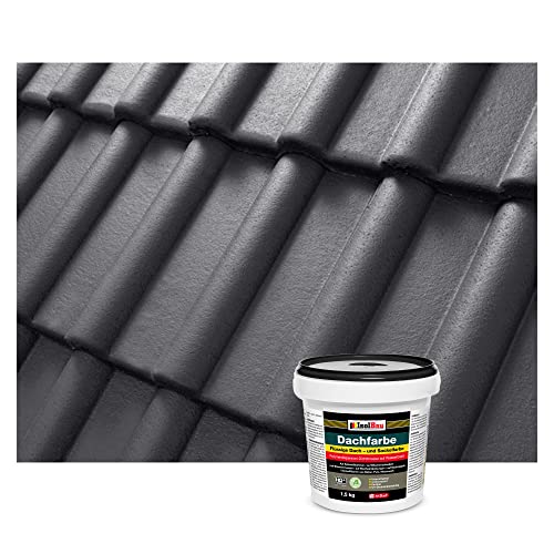 Isolbau Dachfarbe - 1.5 kg RAL Farbe Fassadenfarbe Nano Dachlack Sockelfarbe Wetterfest - Lösemittelfrei, Wasserdicht, UV-beständig - Anthrazit von Isolbau