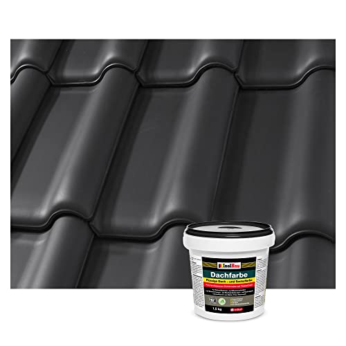 Isolbau Dachfarbe - 1.5 kg RAL Farbe Fassadenfarbe Nano Dachlack Sockelfarbe Wetterfest - Lösemittelfrei, Wasserdicht, UV-beständig - Schwarz Isolbau Dachfarbe - 1.5 kg RAL Farbe Fassadenfarbe Nano Dachlack Sockelfarbe Wetterfest - Lösemittelfrei, Wasserdicht, UV-beständig - Schwarz von Isolbau