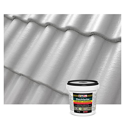 Isolbau Dachfarbe - 1.5 kg RAL Farbe Fassadenfarbe Nano Dachlack Sockelfarbe Wetterfest - Lösemittelfrei, Wasserdicht, UV-beständig - Steingrau von Isolbau
