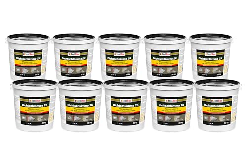 Isolbau Dichtschlämme 2K - 200 kg Lösemittelfrei Wassersperre zur Abdichtung von Schwimmbecken, Pool, Brunnen, Balkon, Terrasse von Isolbau