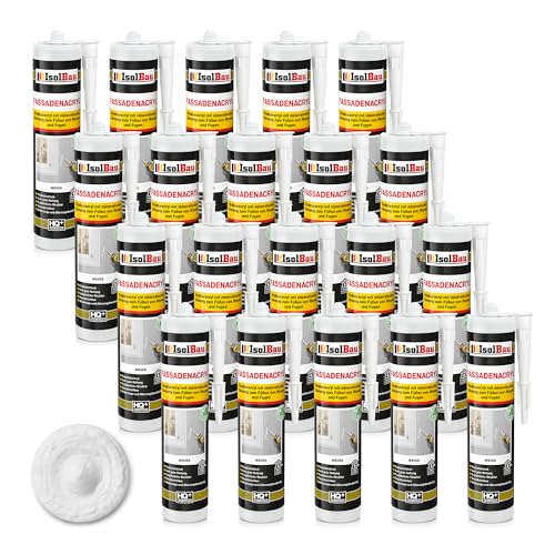 Isolbau Fassaden-Acryl - Acryl-Dichtstoff mit Körnung zum Füllen von Rissen & Fugen im Innen- & Außenbereich - Weiß, 20 x 300 ml Kartusche Isolbau Fassaden-Acryl - Acryl-Dichtstoff mit Körnung zum Füllen von Rissen & Fugen im Innen- & Außenbereich - Weiß, 20 x 300 ml Kartusche von Isolbau