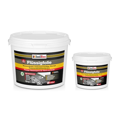 Isolbau Flüssigfolie 16 kg - Abdichtung für Dusche, Bad, Küche - MPA-Zertifikat Duschabdichtung für Wand und Boden - Abdichtungsmasse Wasserdicht und Lösemittelfrei Isolbau Flüssigfolie 16 kg - Abdichtung für Dusche, Bad, Küche - MPA-Zertifikat Duschabdichtung für Wand und Boden - Abdichtungsmasse Wasserdicht und Lösemittelfrei von Isolbau