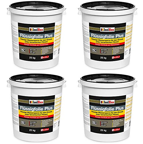 Isolbau Flüssigfolie PLUS 100kg - Dichtfolie für innen & Außenbereich - für Wand & Boden - Balkonabdichtung, Terrasse - Lösemittelfreie, wasserdichte Abdichtung Dichtmasse Isolbau Flüssigfolie PLUS 100kg - Dichtfolie für innen & Außenbereich - für Wand & Boden - Balkonabdichtung, Terrasse - Lösemittelfreie, wasserdichte Abdichtung Dichtmasse von Isolbau