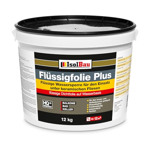 Isolbau Flüssigfolie PLUS 12kg - Dichtfolie für innen & Außenbereich - für Wand & Boden - Balkonabdichtung, Terrasse - Lösemittelfreie, wasserdichte Abdichtung Dichtmasse Isolbau Flüssigfolie PLUS 12kg - Dichtfolie für innen & Außenbereich - für Wand & Boden - Balkonabdichtung, Terrasse - Lösemittelfreie, wasserdichte Abdichtung Dichtmasse von Isolbau