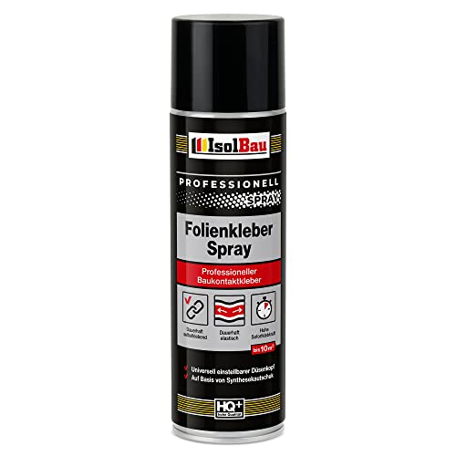 Isolbau Folienkleber-Spray 1 x 500 ml - Professioneller Baukontaktkleber zum Verkleben von Bau- und Dampfsperrfolien - Für PVC, Holz, Beton uvm von Isolbau