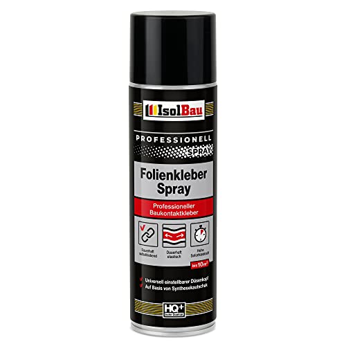 Isolbau Folienkleber-Spray - Professioneller Baukontaktkleber zum Verkleben von Bau- und Dampfsperrfolien - Für PVC, Holz, Beton uvm - 1 x 500 ml von Isolbau