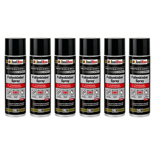 Isolbau Folienkleber-Spray - Professioneller Baukontaktkleber zum Verkleben von Bau- und Dampfsperrfolien - Für PVC, Holz, Beton uvm - 6 x 500 ml von Isolbau