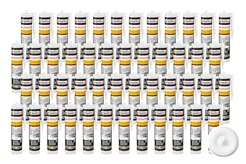 Isolbau Maleracryl 48 x 300 ml Weiß - Plastoelastischer Acryl-Dichtstoff zum Abdichten von Fugen im Innen- & Außenbereich - Kartusche von Isolbau