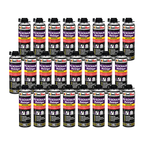 Isolbau PU-Schaum Reiniger - 24 x 500 ml Dose Schaumreiniger für PU-Schaumpistolen, Pistolenreiniger, Reinigungsmittel, Entfetter, Ventile & Oberflächen von Isolbau
