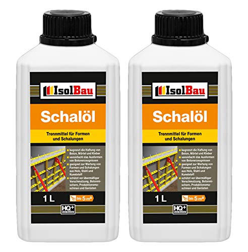 Isolbau Schalöl Professional - 2x 1 Liter Trennmittel für Formen & Schalungen - Beton-Trennmittel, begrenzt die Haftung von Beton, Mörtel & Kleber von Isolbau