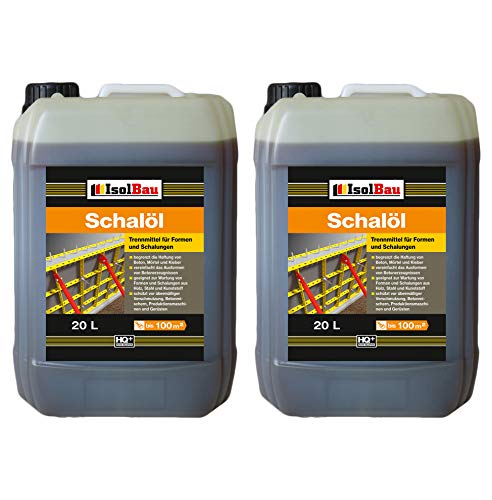 Isolbau Schalöl Professional - Trennmittel für Formen & Schalungen - Beton-Trennmittel, begrenzt die Haftung von Beton, Mörtel & Kleber - 2x 20 Liter von Isolbau