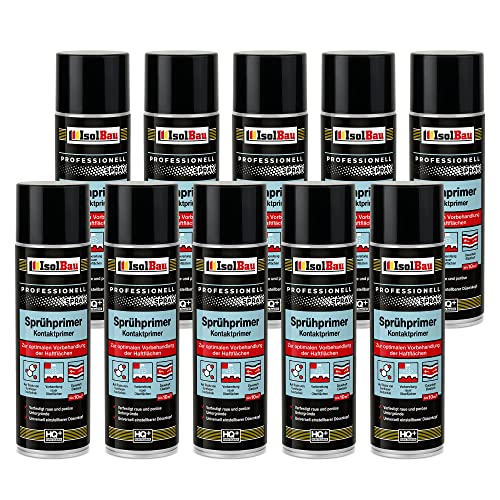 Isolbau Sprühprimer 10 x 500 ml - Kontakt-Primer zur Vorbehandlung der Haftflächen - Haftvermittler für Glas, Holz, Metall, Mauerwerk, PVC, Beton uvm Isolbau Sprühprimer 10 x 500 ml - Kontakt-Primer zur Vorbehandlung der Haftflächen - Haftvermittler für Glas, Holz, Metall, Mauerwerk, PVC, Beton uvm von Isolbau