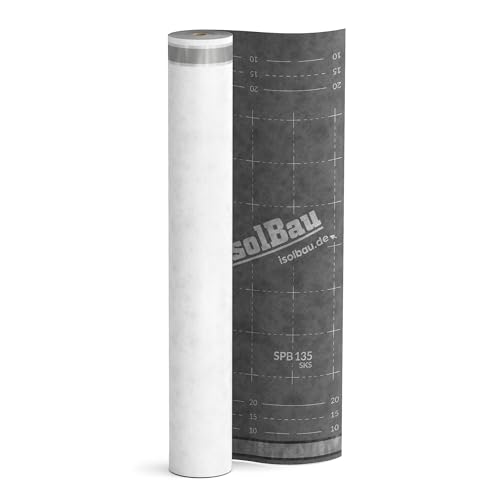 Isolbau Unterspannbahn Dach SPB 135 SKS, 75 m² Rolle (1,5 x 50 m) - Dampfdurchlässige Unterdeckbahn mit 2 Klebestreifen - Selbstklebende Dachfolie 135 g/m² - witterungbeständig und wasserdicht von Isolbau