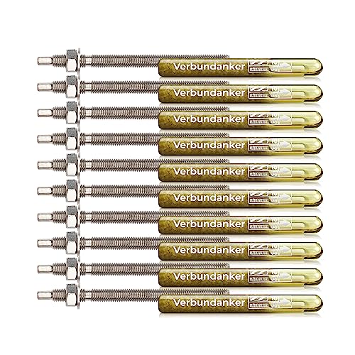 Isolbau Verbundanker Set - Verbundankerpatrone styrolfrei V08 + Ankerstange aus A4 Stahl M8 x 110 - ETA Zulassung - 10 Stück Isolbau Verbundanker Set - Verbundankerpatrone styrolfrei V08 + Ankerstange aus A4 Stahl M8 x 110 - ETA Zulassung - 10 Stück von Isolbau