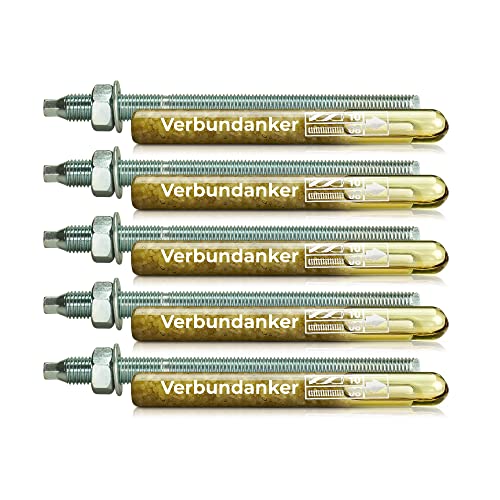 Isolbau Verbundanker Set - Verbundankerpatrone styrolfrei V08 + Ankerstange verzinkt M8 x 110 - ETA/ETAG Zulassung - 5 Stück Isolbau Verbundanker Set - Verbundankerpatrone styrolfrei V08 + Ankerstange verzinkt M8 x 110 - ETA/ETAG Zulassung - 5 Stück von Isolbau