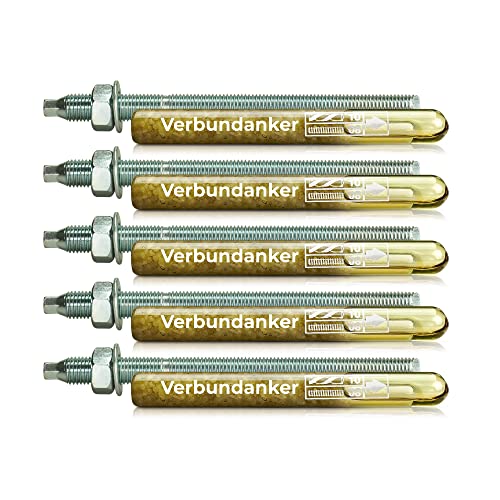 Isolbau Verbundanker Set - Verbundankerpatrone styrolfrei V08 + Ankerstange verzinkt M8 x 160 - ETA/ETAG Zulassung - 5 Stück von Isolbau