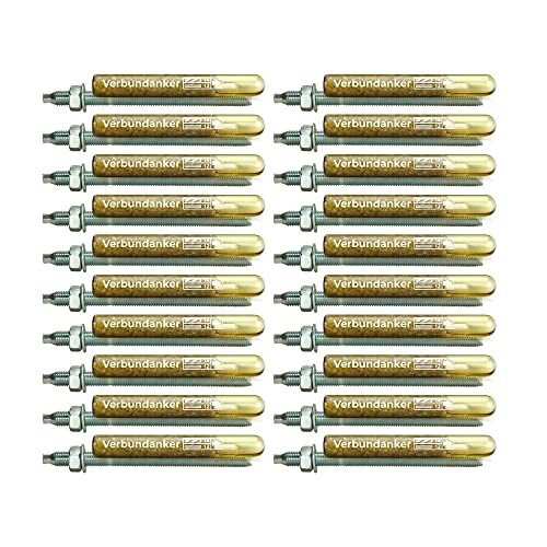 Isolbau Verbundanker Set - Verbundankerpatrone styrolfrei V12 + Ankerstange verzinkt M12 x 160 - ETA/ETAG Zulassung - 20 Stück Isolbau Verbundanker Set - Verbundankerpatrone styrolfrei V12 + Ankerstange verzinkt M12 x 160 - ETA/ETAG Zulassung - 20 Stück von Isolbau
