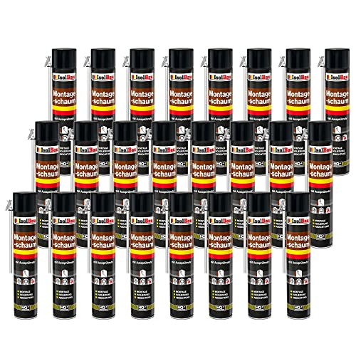Isolbau Bauschaum B2 Montageschaum mit Aussprührohr - PU-Pistolenschaum Adapterschaum für Montage, Isolierung, Abdichtung, Innen & Außen - 24 x 750 ml von Isolbau