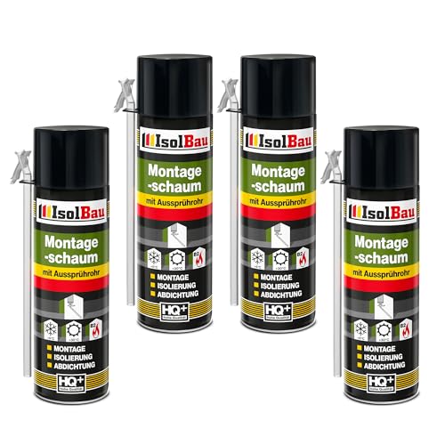 Isolbau B2 Montageschaum mit Aussprührohr - 4 x 500 ml PU-Bauschaum für Montage, Isolierung, Abdichtung, Innen & außen Isolbau B2 Montageschaum mit Aussprührohr - 4 x 500 ml PU-Bauschaum für Montage, Isolierung, Abdichtung, Innen & außen von Isolbau