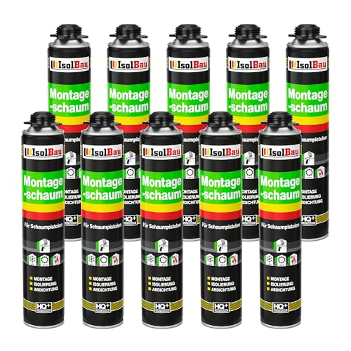 Isolbau - Bauschaum Montageschaum 10 x 750 ml PU-Schaum 1K Pistolenschaum Zargenschaum - Isolierung Abdichtung für Innen und Außen Isolbau - Bauschaum Montageschaum 10 x 750 ml PU-Schaum 1K Pistolenschaum Zargenschaum - Isolierung Abdichtung für Innen und Außen von Isolbau