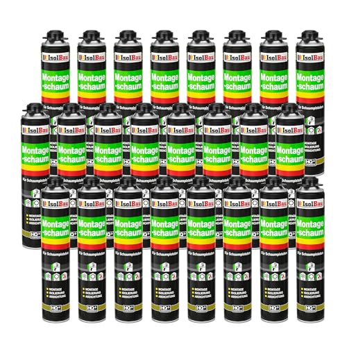 Isolbau - Bauschaum Montageschaum 24 x 750 ml PU-Schaum 1K Pistolenschaum Zargenschaum - Isolierung Abdichtung für Innen und Außen von Isolbau