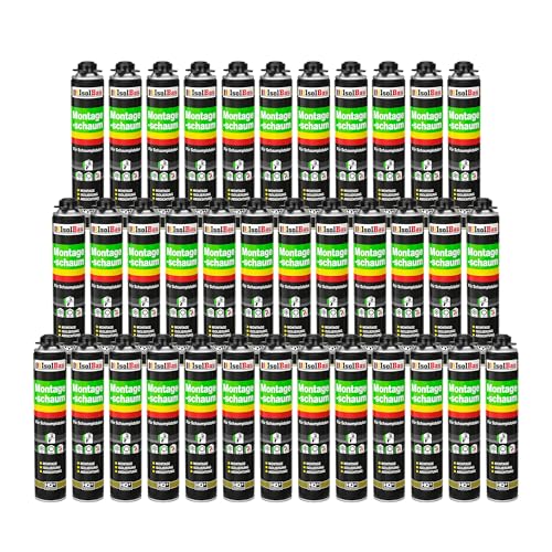 Isolbau - Bauschaum Montageschaum 36 x 750 ml PU-Schaum 1K Pistolenschaum Zargenschaum - Isolierung Abdichtung für Innen und Außen von Isolbau