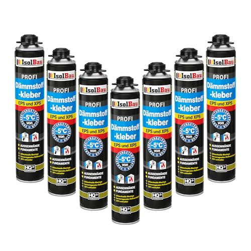 Isolbau B2 Dämmstoffkleber - 7 x 750 ml Perimeterkleber für EPS- & XPS-Platten - 1K PU-Klebeschaum für Fixieren und Isolieren Isolbau B2 Dämmstoffkleber - 7 x 750 ml Perimeterkleber für EPS- & XPS-Platten - 1K PU-Klebeschaum für Fixieren und Isolieren von Isolbau