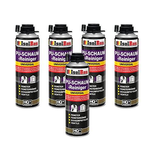 Isolbau PU-Schaum Reiniger - 5 x 500 ml Dose Schaumreiniger für PU-Schaumpistolen, Pistolenreiniger, Reinigungsmittel, Entfetter, Ventile & Oberflächen von Isolbau