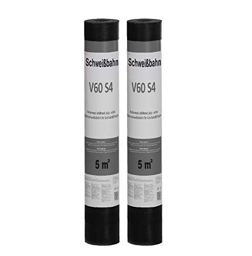 Isolbau Schweißbahn V60 S4 talkumiert - Bitumenbahn mit Glasvlies-Einlage zur Dachabdichtung - 2 x 5 m² Rolle von Isolbau