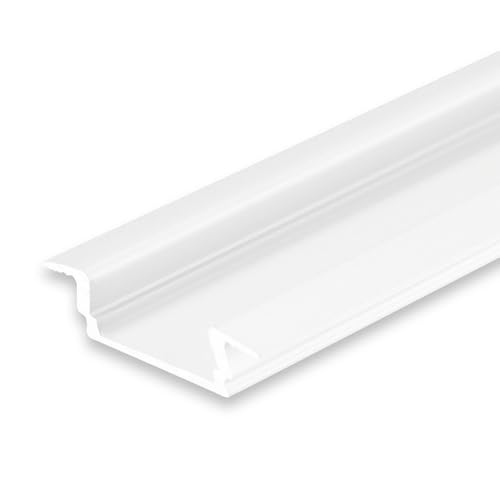 ISOLED LED-Einbauprofil DIVE12 FLAT Weiß, 200cm, Für max. 12mm LED-Streifen von Isoled