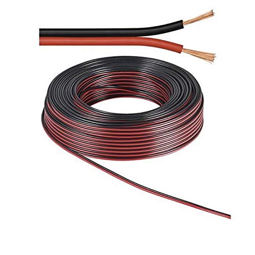 Kabel 25m Rolle 2-polig 0.75mm² H03VH-H YZWL, schwarz/rot, AWG18 von Isoled