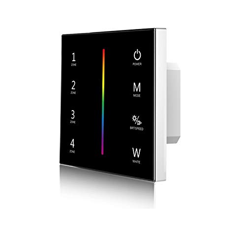 Sys-Pro RGB+W 4 Zonen Einbau-Touch-Fernbedienung + DMX Output, schwarz, 230V von Isoled