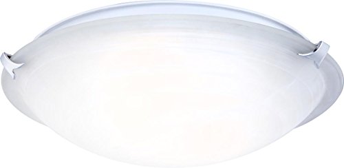 Deckenlampe Wohnzimmerleuchte Deckenleuchte Esszimmerlampe Flurlampe, Metall Glas weiß Alabaster-Optik, 1x E27, D 40 cm von Isolicht