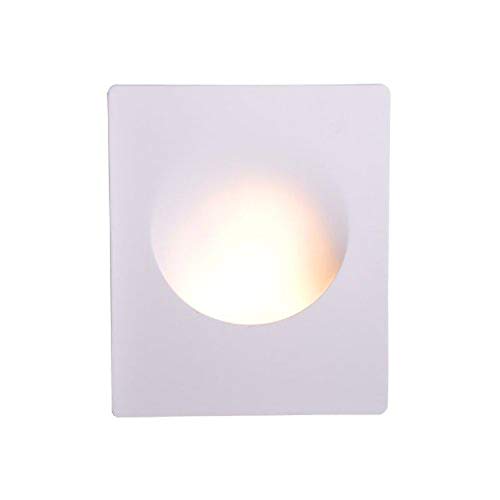 Isolicht LED Wand-Einbauleuchte aus Gips, Treppenbeleuchtung, Wandeinbaulicht, Einbau, quadratisch/rund oder länglich, GU10 oder GU4/MR11 Fassung (Gips/weiß, rund, GU10, kleine Öffnung) von Isolicht