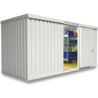 FLADAFI® Materialcontainer, isoliert, 10 m², mit Holzfußboden, HxBxT 2.405 x 5.080 x 2.170 mm, Doppelflügeltür, mittig in Breitseite FLADAFI® Materialcontainer, isoliert, 10 m², mit Holzfußboden, HxBxT 2.405 x 5.080 x 2.170 mm, Doppelflügeltür, mittig in Breitseite von FLADAFI®