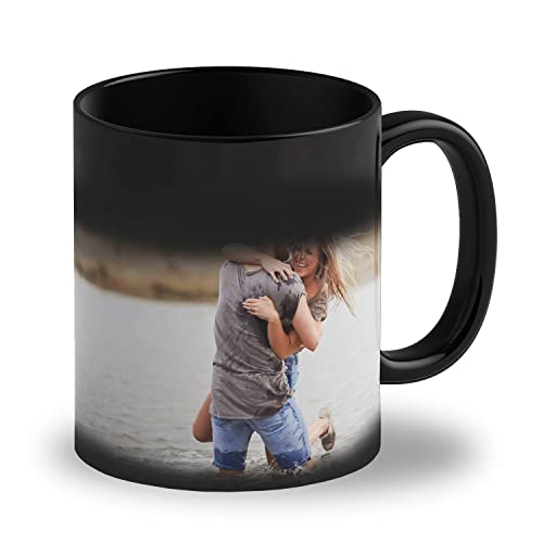 LOOXIS Personalisierte Zaubertasse mit Foto & Text bedruckt, selbst gestalten – Farbwechseltasse, Magic Mug, Thermobeschichtung, 325ml, Keramik - Geschenkidee Männer, Frauen – Innen schwarz von LOOXIS