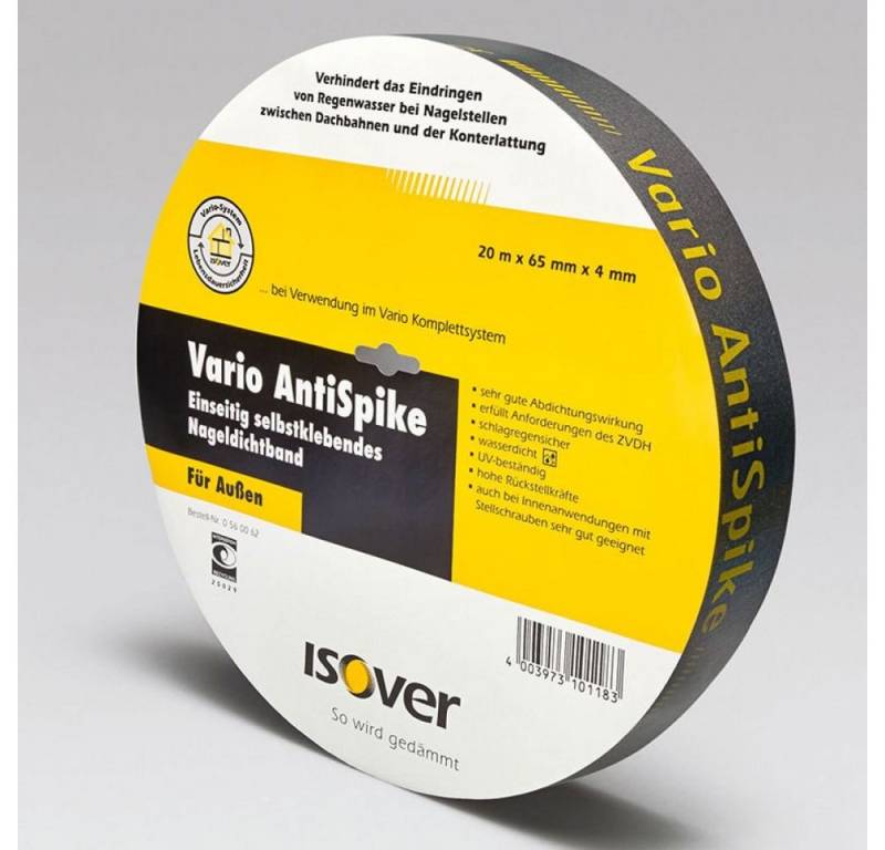 Isover Dampfsperrklebeband Isover Nageldichtband Vario AntiSpike 20 m x 65 mm Isover Dampfsperrklebeband Isover Nageldichtband Vario AntiSpike 20 m x 65 mm von Isover