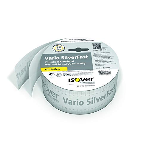 Isover Vario SilverFast 25 m x 60 mm für Verklebungen im Außenbereich von Isover