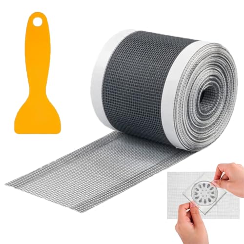 Einweg Abfluss Haarfänger 70mm x 10m, Abflusssieb Dusche, Selbstklebender Haarsieb Dusche, Duschabfluss Mesh Aufkleberfür Duschrinne Bad, Küchen von Issimober
