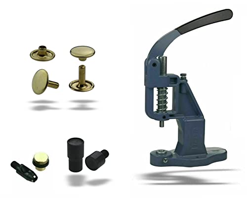 Ista Tools Nietenpresse Set Hohlnieten + Lochpfeife + Hohlnieten Werkzeug + 100 STK. rostfreie Hohlnieten Doppelkopf (10 x 10 mm, Gelb) von Ista Tools