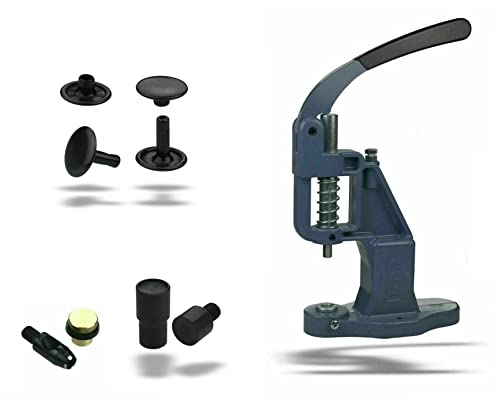 ISTA TOOLS Nietenpresse Set Hohlnieten + Lochpfeife + Hohlnieten Werkzeug + 100 STK. rostfreie Hohlnieten Doppelkopf (9 x 8 mm, Schwarz) von ISTA TOOLS