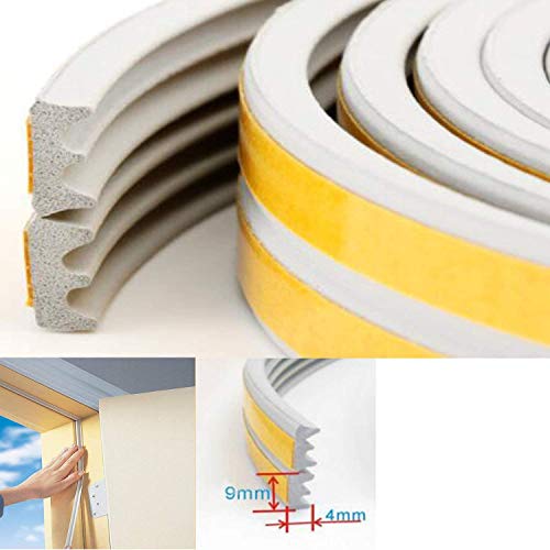 Istloho 12M Fensterdichtung Türdichtung Gummidichtung selbstklebend Gummi Staub Weatherstrip Wasserdichtes Dichtung Dichtungsband Profildichtung Fenster Tür, E Profil in Weiss von Istloho