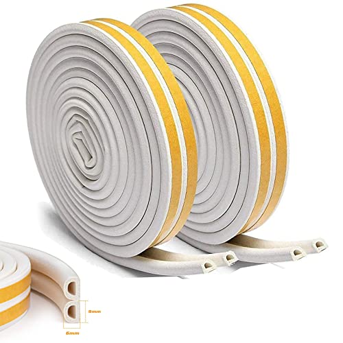 Istloho 16 Meter Fensterdichtung Türdichtung Gummidichtung selbstklebend Gummi Staub Weatherstrip Wasserdichtes Dichtung Dichtungsband Profildichtung Fenster Tür, D Profil in Weiss von Istloho