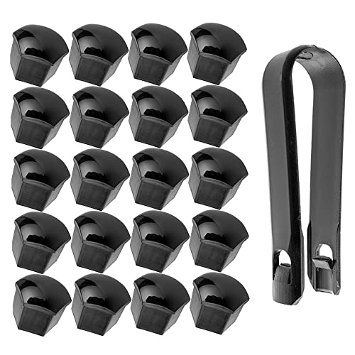 20 Stücke Kunststoff Nut Abdeckkappe Schraube Radschrauben Radmuttern Radbolzen Kappen Bolt Radkappen Radmutter Kappe mit 1 stück Abziehhaken für Autos (17mm) von Istloho