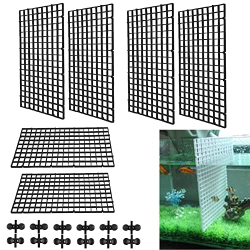 6 Stücke Aquarium Trennwand, Aquarium Tank Grid Trennung, Fisch Tank Teiler für Aquarium Unten Box Divider Saugnapf Aquarium Isolation Fisch Tank Teiler mit 12 Aquarium Divider Saugnap von Istloho