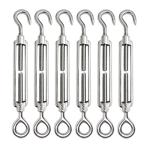 6 Stücke Drahtspanner Spannschloss Hakenaugen Spannschraube Draht Spanner Edelstahlspanner-Set für hohe Beanspruchung verstellbar (M4) von Istloho