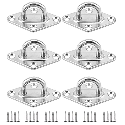 Istloho 6 pcs Augplatte Edelstahl Zurröse Wandöse Decksplatte Mastplatte Ösenplatte Mastplatte zur Ladungssicherung Wandbefestigung Deckenbefestigung mit Dübel M5 von Istloho