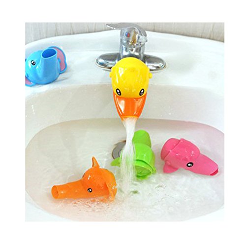 Isuper Wasserhahn Extender, Wasserhahn Verlängerung in Cartoonfigur für Baby Kinder Hände Waschen Badezimmer Accessoires (Ente) von Isuper