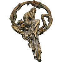 Bronzefarbener Jugendstil Wandspiegel | Spiegel Für Wand Vintage Kreis Dekorativer von ItSoldTR