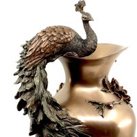 Große Pfauenvase Jugendstil Vase | Vintage Bodenvase Elegantes Wohnkultur von ItSoldTR